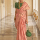 Designer Organza Pink Plain Saree