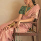 Designer Organza Pink Plain Saree
