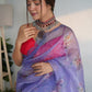 Trendy Saree Organza Lavender Digital Print Saree