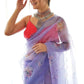 Trendy Saree Organza Lavender Digital Print Saree