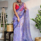 Trendy Saree Organza Lavender Digital Print Saree