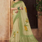 Trendy Saree Organza Green Digital Print Saree