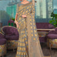 Classic Organza Grey Embroidered Saree