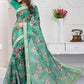 Classic Organza Turquoise Cord Work Saree