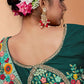 Trendy Saree Organza Sea Green Embroidered Saree
