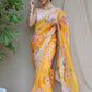 Contemporary Organza Yellow Digital Print Saree