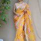 Contemporary Organza Yellow Digital Print Saree