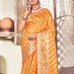 Trendy Saree Organza Yellow Fancy Work Saree