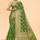 Classic Organza Green Patch Border Saree