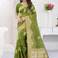 Trendy Saree Organza Viscose Green Booti Saree