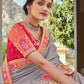 Classic Organza Tissue Grey Embroidered Saree