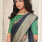 Trendy Saree Organza Grey Patch Border Saree