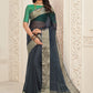 Trendy Saree Organza Grey Patch Border Saree