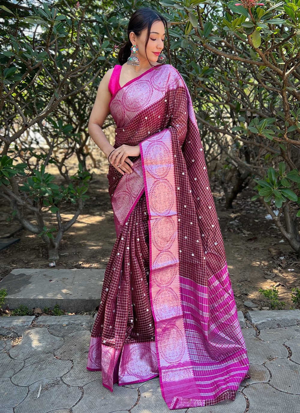 Classic Organza Multi Colour Jacquard Work Saree