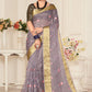 Contemporary Organza Lavender Embroidered Saree