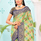 Designer Organza Multi Colour Embroidered Saree