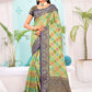 Designer Organza Multi Colour Embroidered Saree