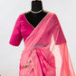 Contemporary Organza Peach Floral Patch Saree