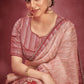 Classic Jacquard Organza Peach Embroidered Saree