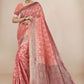 Trendy Saree Organza Peach Weaving Saree