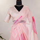 Classic Organza Pink Floral Patch Saree