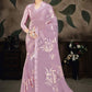 Classic Brasso Organza Lavender Print Saree