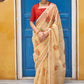 Trendy Saree Organza Cream Print Saree