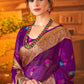 Trendy Saree Organza Silk Purple Booti Saree