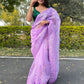 Classic Organza Purple Embroidered Saree