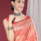 Classic Organza Silk Peach Weaving Saree