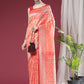 Classic Organza Silk Peach Weaving Saree