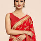 Classic Organza Viscose Red Weaving Saree