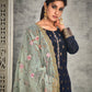 Salwar Suit Organza Silk Blue Hand Work Salwar Kameez