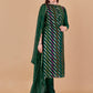 Salwar Suit Jacquard Organza Green Lace Salwar Kameez