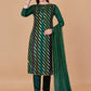 Salwar Suit Jacquard Organza Green Lace Salwar Kameez