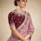 Classic Organza Pink Embroidered Saree