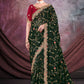 Classic Net Organza Green Cord Work Saree