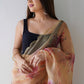 Classic Organza Peach Digital Print Saree