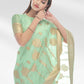 Classic Organza Sea Green Zari Saree