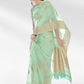 Classic Organza Sea Green Zari Saree