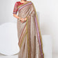 Trendy Saree Organza Cream Dori Work Saree
