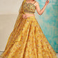 Lehenga Choli Organza Yellow Digital Print Lehenga Choli