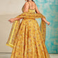 Lehenga Choli Organza Yellow Digital Print Lehenga Choli