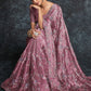 Trendy Saree Organza Purple Embroidered Saree