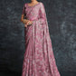 Trendy Saree Organza Purple Embroidered Saree