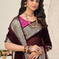 Trendy Saree Organza Maroon Patch Border Saree