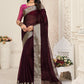 Trendy Saree Organza Maroon Patch Border Saree