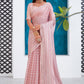 Trendy Saree Organza Peach Digital Print Saree