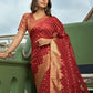 Trendy Saree Organza Silk Red Weaving Saree