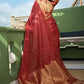 Trendy Saree Organza Silk Red Weaving Saree